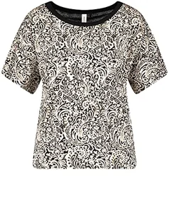 GERRY WEBER Edition Damska koszulka 870050-44114, czarny/ecru/biały, nadruk, 38, czarny/ecru/biały nadruk, 38 - Koszulki i topy damskie - miniaturka - grafika 1