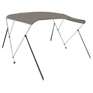 vidaXL Daszek bimini do łodzi, 3 pałąki, szary, 183x196x137 cm - Żeglarstwo - miniaturka - grafika 1