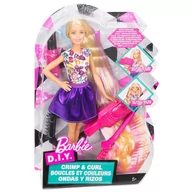 Lalki dla dziewczynek - Mattel Barbie Zrób to sama Fale i loki lalka z akcesoriami DWK49 - miniaturka - grafika 1