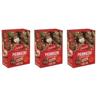 Delecta Pierniczki korzenne + foremki Zestaw 3 x 350 g - Dodatki do ciast w proszku - miniaturka - grafika 1