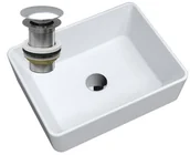 Umywalki - Umywalka Granitowa Nablatowa Korek Chrom - miniaturka - grafika 1