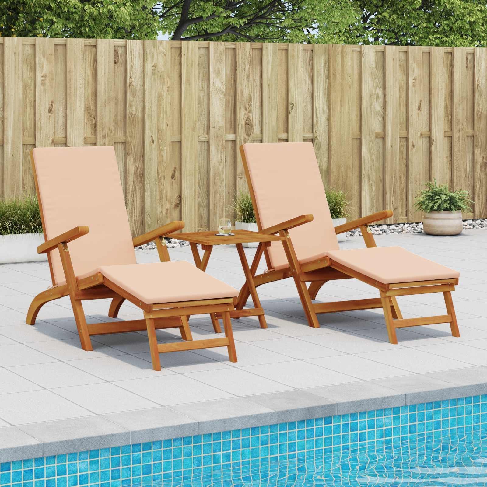 vidaXL Leżak z funkcją pochylania i składania 2 pcs 55 x 146 x 91 cm 42025009
