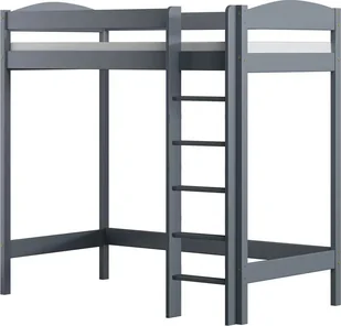 Elior Szare łóżko dla dziecka na antresoli z drabinką - Igi 4X 190x90 cm - Łóżka dla dzieci i młodzieży - miniaturka - grafika 1