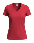 Koszulki i topy damskie - Koszulka damska T-shirt damski Stedman V-neck ST2700 Scarlet Red XXL - miniaturka - grafika 1