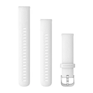 GARMIN Taśma do szybkiego zwalniania (18 mm) - biały silikon ze srebrnym sprzętem 010-12932-0B - Akcesoria do smartwatchy - miniaturka - grafika 1