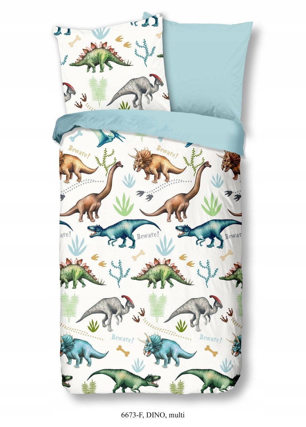 Pościel flanelowa dinozaury 135x200 dla dziecka milutka i ciepła dwustronna
