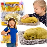 Figurki dla dzieci - Śpiący Pies Labrador Szczeniak Na Poduszce Figurka z Futerkiem Torba EDUKAMP - miniaturka - grafika 1