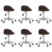 Krzesła - vidaXL Obrotowe krzesła stołowe 6 szt. brązowe obite sztuczną skórą 3086254 - miniaturka - grafika 1