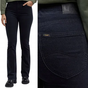 Lee BREESE BOOT BOOTCUT Black CZARNE ROZSZERZANE DAMSKIE SZTRUKSY W27 L31 - Spodnie damskie - miniaturka - grafika 1