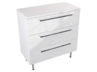 Szafki łazienkowe - Szafka Stojąca Z Blatem ATH 80 cm - Biały Wysoki Połysk - Uchwyty Chromowane - miniaturka - grafika 1