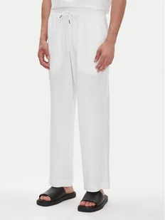 Emporio Armani Spodnie materiałowe EM000586 AF12356 U0002 Biały Regular Fit - Spodnie męskie - miniaturka - grafika 1