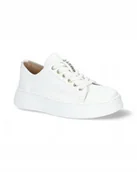 Półbuty damskie - Białe półbuty sneakersy Karino 5400/010 skóra modne platforma modne r.41 - miniaturka - grafika 1