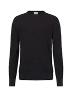 Swetry męskie - Calvin Klein Męski sweter z dzianiny Mężczyźni Bawełna czarny wzorzysty, S - miniaturka - grafika 1