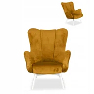 Fotele - Fotel uszak skandynawski pomarańcz Vika Family - miniaturka - grafika 1