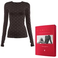 Bluzki damskie - Gatta Bluzka damska Seamless Monogram - projektu MACIEJA ZIENIA, z kolekcji POEM, długi rękaw, geometryczny wzór, miękka, elastyczna, z wycięciami n.. - miniaturka - grafika 1