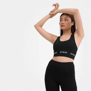 Damski top basic Guess Aline Top Eco Stretch - czarny - GUESS - Koszulki sportowe damskie - miniaturka - grafika 1