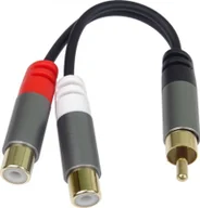 Kable komputerowe i do monitorów - PremiumCord PremiumCord rozdvojka HQ CINCH Male - 2x CINCH Female 15cm - miniaturka - grafika 1