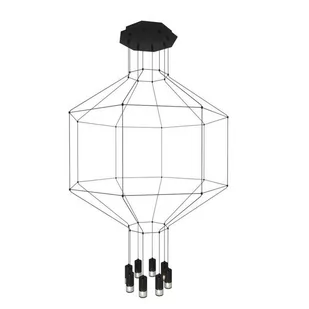 Linea Light SK Design INSP. Lampa wisząca 8 , czarna 80 cm - Lampy sufitowe - miniaturka - grafika 1