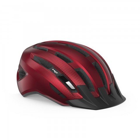 Kask rowerowy MET DOWNTOWN, czerwony błyszczący, rozmiar S/M