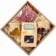 Zestawy upominkowe - Prezent na dzień nauczyciela zestaw w pudełku z herbatą, miodem, konfiturką i czekoladą - miniaturka - grafika 1