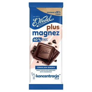 Czekolada E.Wedel plus magnez Gorzka 80 g E.Wedel - Czekolada - miniaturka - grafika 1