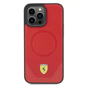 Ferrari FEHMP15LPTER iPhone 15 Pro 6.1" czerwony/red hardcase Carbon Metal Logo MagSafe - Etui i futerały do telefonów - miniaturka - grafika 3