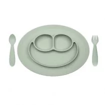Ezpz Komplet naczyń silikonowych Mini Feeding Set pastelowa zieleń - Miseczki i talerzyki dla dzieci - miniaturka - grafika 1