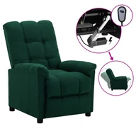 Fotele - vidaXL Lumarko Elektryczny fotel rozkładany, ciemnozielony, obity tkaniną 3073754 - miniaturka - grafika 1