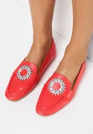 Mokasyny damskie - Czerwone Mokasyny Nanuli - miniaturka - grafika 1