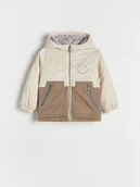 Kombinezony dla dzieci - Reserved - Kurtka oversize z kapturem - beżowy - miniaturka - grafika 1