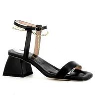 Sandały damskie - Czarne sandały damskie CARINII - Carinii - miniaturka - grafika 1