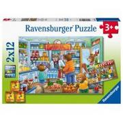 Puzzle - Ravensburger Puzzle 2 x 12 elementów. W supermarkecie - miniaturka - grafika 1