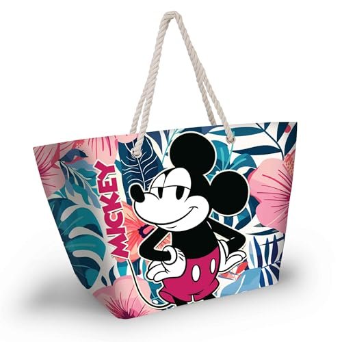 Disney Mickey Mouse Blossom-Soleil torba plażowa, wielokolorowa, 52 x 37 cm, Wielokolorowa Myszka Miki, Jeden rozmiar, Torba plażowa Soleil