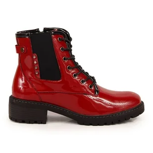 Botki ocieplane Vinceza W JAN140B czerwone czarne - Botki damskie - miniaturka - grafika 1