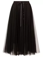 Spódnice - ApartFashion APART spódnica tiulowa z satynową kokardką, czarny, 40 - miniaturka - grafika 1