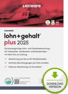 Program Lexware ESD / Lexware lohn+gehalt plus 2025 / Online Download 08857-2046 - Programy finansowe i kadrowe - miniaturka - grafika 1