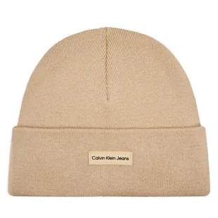Czapka Calvin Klein Jeans Inst Patch Beanie K50K512142 Beżowy - Czapki męskie - miniaturka - grafika 1