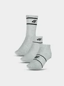 Skarpetki męskie - 4F Skarpety casual (3-pack) uniseks - szare 43-46 - miniaturka - grafika 1