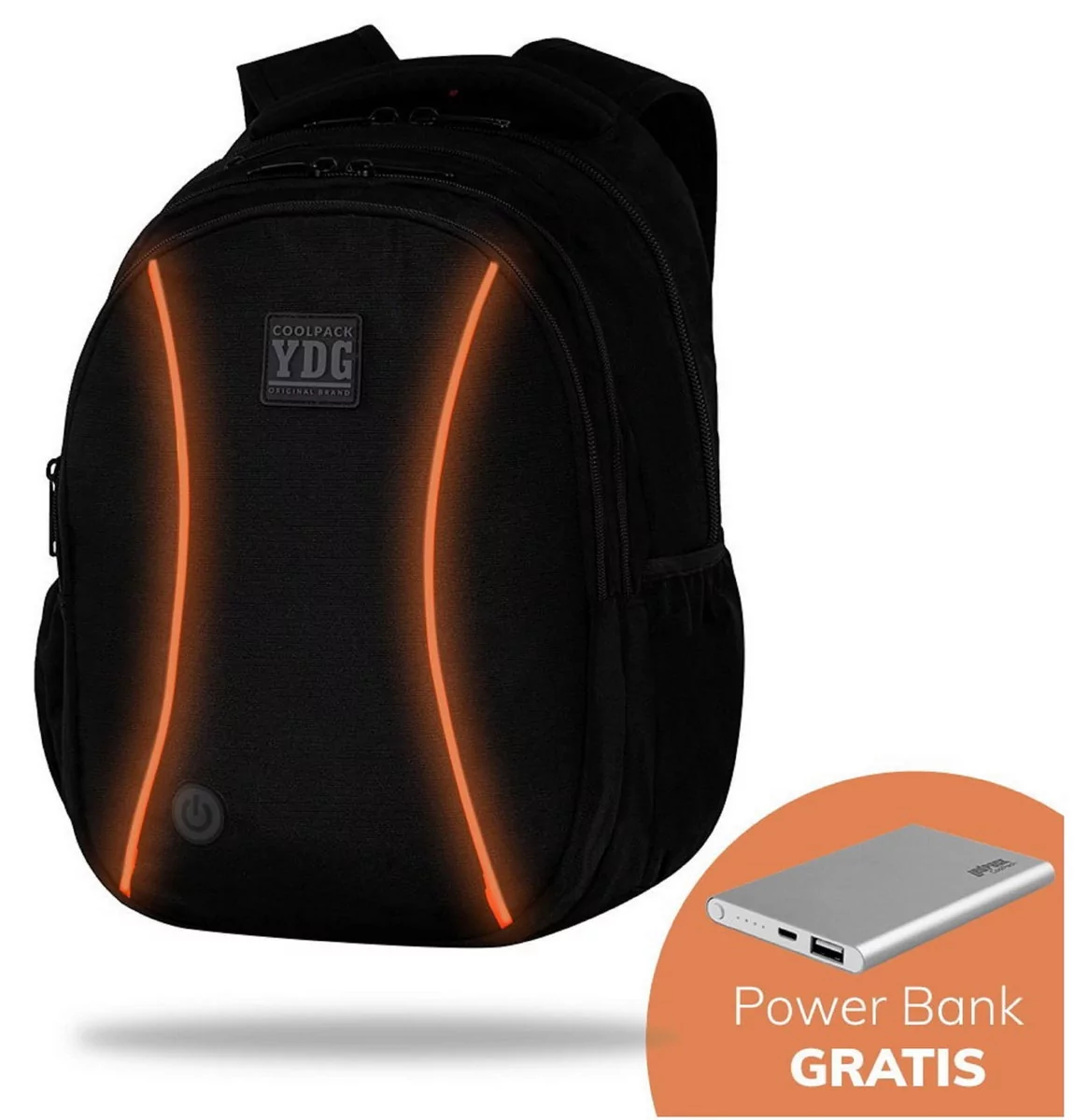 CoolPack Plecak Młodzieżowy Joy 26L Pomarańczowy LED b81311