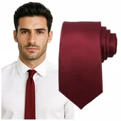 Krawaty i muchy męskie - Krawat męski klasyczny - bordowy - miniaturka - grafika 1