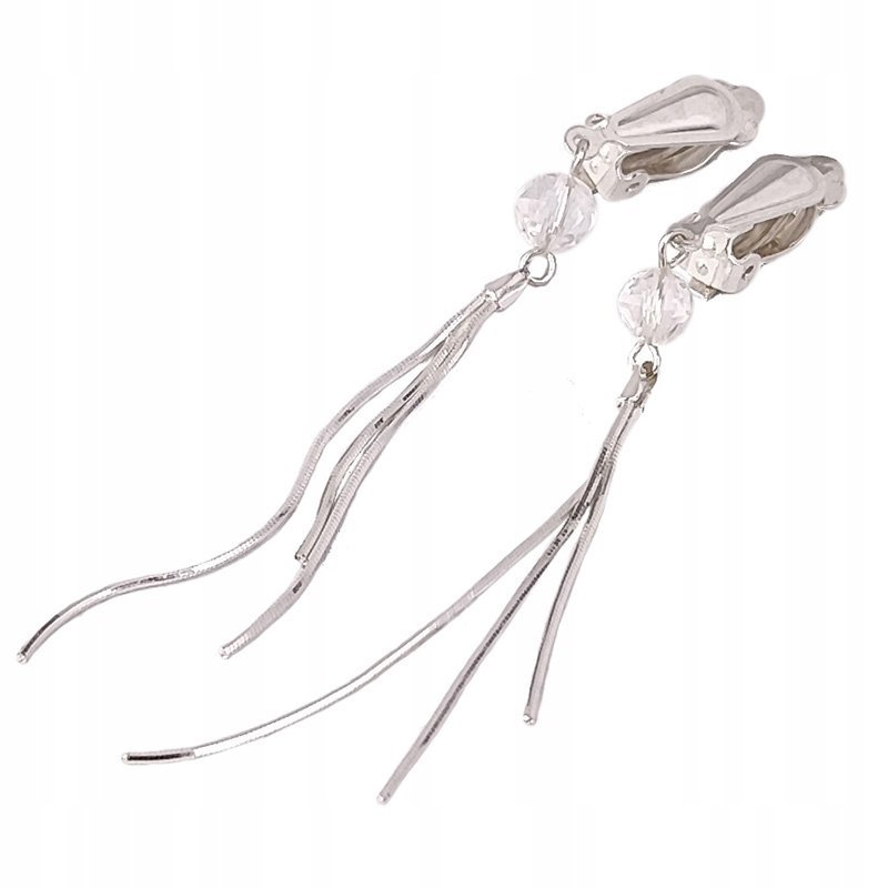 Srebrne klipsy z kamieniami naturalnymi kryształ górski