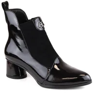 Botki damskie - Botki damskie na obcasie czarne D&A S.Barski Premium Collection MR870-96 - miniaturka - grafika 1