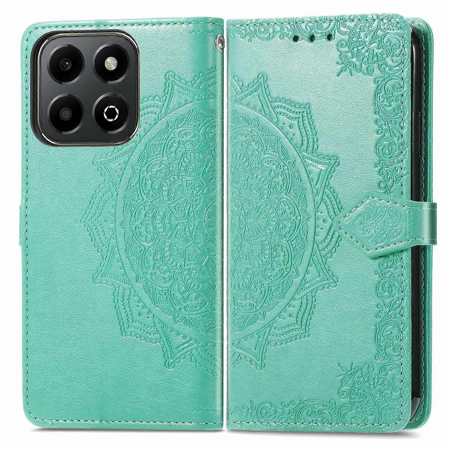 For Honor X6b 4G Portfel Etui Mandala Kwiat Skórzany Pokrowiec na Telefon Stojak View Wielobarwny Style F