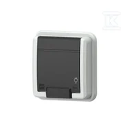 Gniazdka elektryczne - Gniazdo podtynkowe P/T, pojedyncze z uziemieniem IP55, szary AQUANT 2K - miniaturka - grafika 1