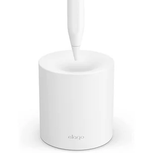 ELAGO Silikonowy stojak/uchwyt na ołówek Apple i dowolny rysik do tabletu, Biały - Etui na długopisy i pióra - miniaturka - grafika 1