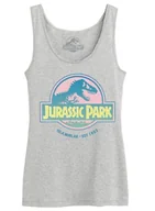 Koszulki i topy damskie - Jurassic Park Damska koszulka bez rękawów, Szary Melange, XXL - miniaturka - grafika 1