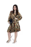 Sukienki - Sukienka Pawie oko Rhea Brązowo-beżowa UNI - miniaturka - grafika 1