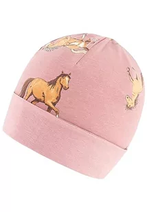 SALT AND PEPPER Dziewczęca czapka z koniami AOP, Old Pink, 51 cm - Czapki damskie - miniaturka - grafika 1