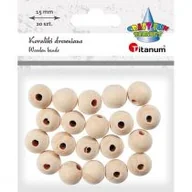 Decoupage - Titanum Koraliki drewniane okrągłe 20 szt. - miniaturka - grafika 1