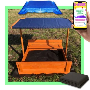 PIASKOWNICA Z DASZKIEM IMPREGNOWANA DREWNIANA 120 ZAMYKANA ŁAWKI PREZENT DLA DZIECKA + EBOOK - Place zabaw PIASKOWNICA Z DASZKIEM IMPREGNOWANA DREWNIANA 120 ZAMYKANA ŁAWKI PREZENT DLA DZIECKA + EBOOK - Place zabaw - miniaturka - grafika 1